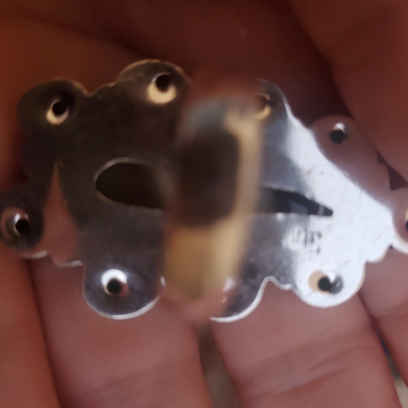 New Oversized Banded Agate & Peridot 925 Silver Statement Ring. - Picture 7 of 14